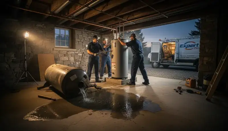 Expert Plumbing Pro - late-night-water-heater-failure-and-replacement-in-heritage-ridge